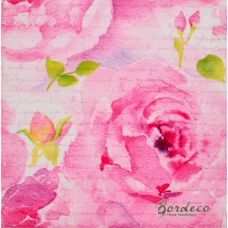 Serwetka decoupage seria TI-FLAIR róża różowa 33cmx33cm